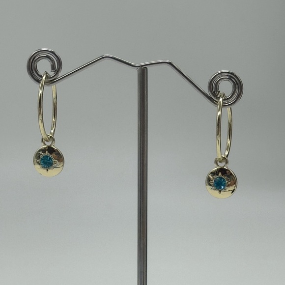 Rachel Roy Gold Plated Hoop Charm with Blue Crystal - Picture 8 of 13